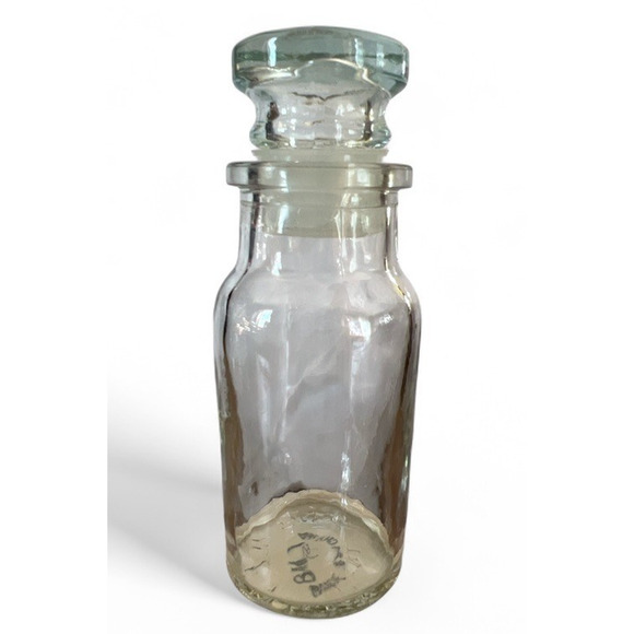 Vintage Mixed Size Mini Clear Glass Bottle Set 7 Stoppers Vase Alchemy Cottage - Picture 12 of 12